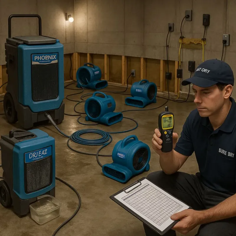 Structural Drying and Dehumidification process in Lake City, SC